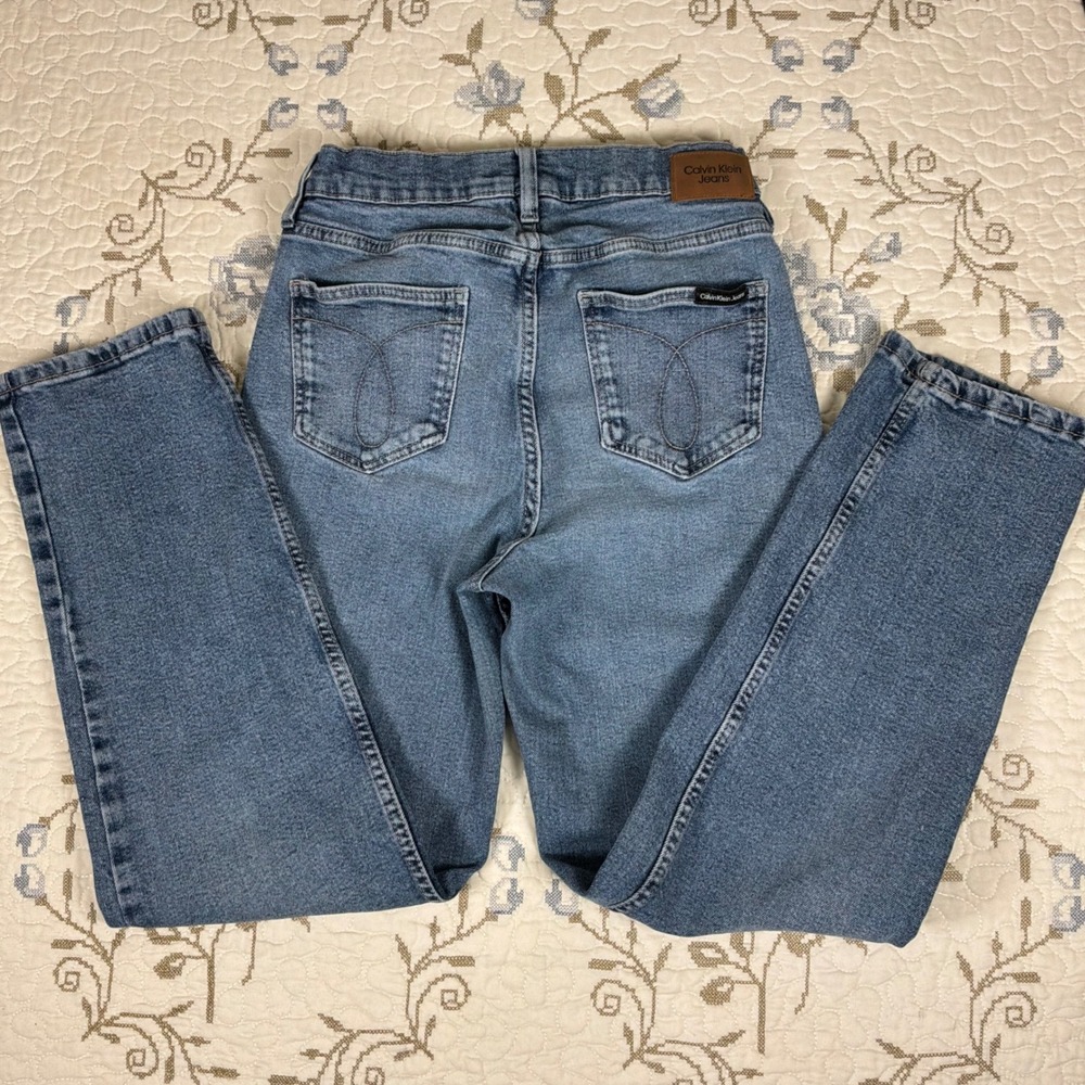 Calvin Klein Jeans High Rise Straight Women 26 Blue Excellent Denim